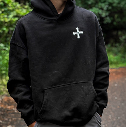 Black Oversized Fleeced Hoodie