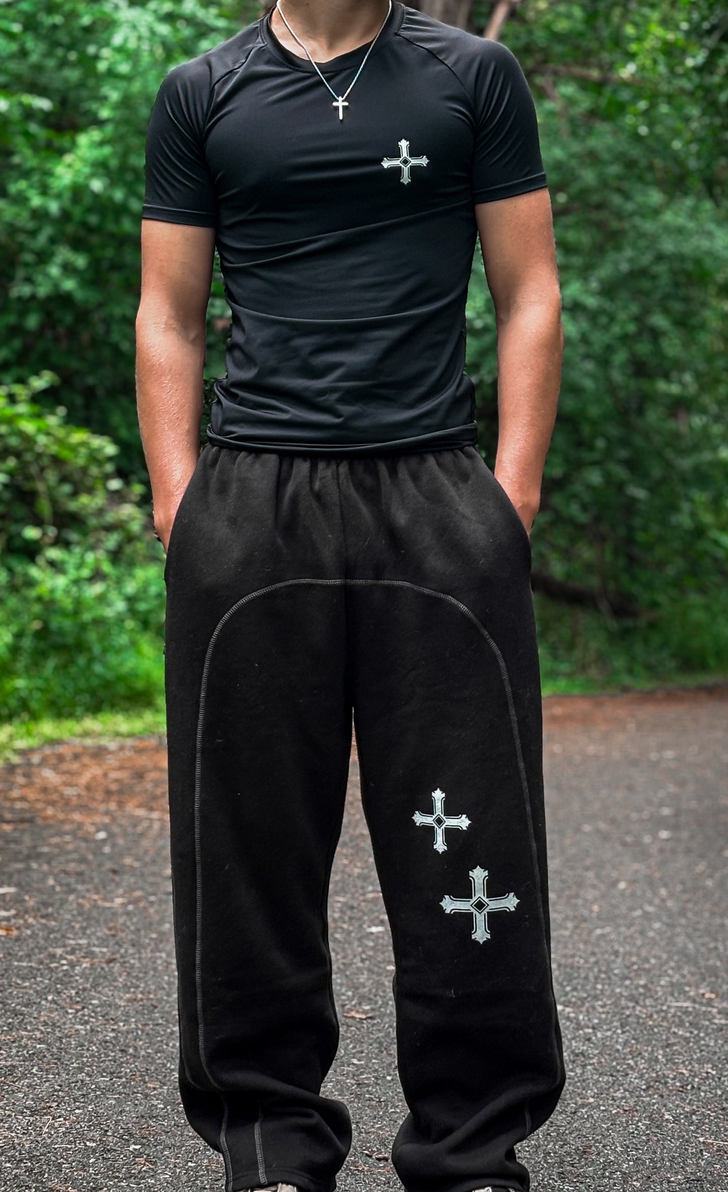Contrast-Stitched Fleece Sweatpants